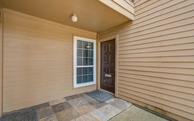 a view of front door of house