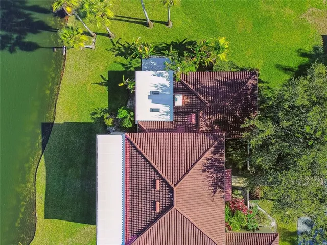 a view of a city with lawn chairs