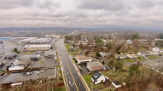 an aerial view of a city