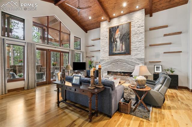 4601 High Forest Road Colorado Springs, CO 80908 - Photo 6 of 44 20 foot marble fireplace wall