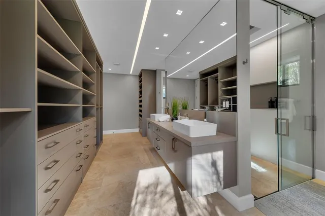 a view of a backyard with sitting area