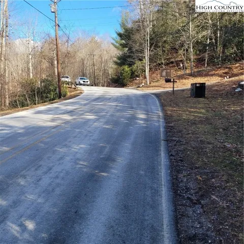 a view of a yard with large trees