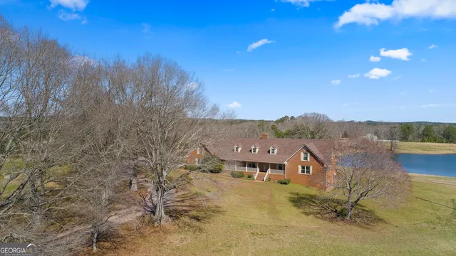 a view of a lake with a mountain in the background