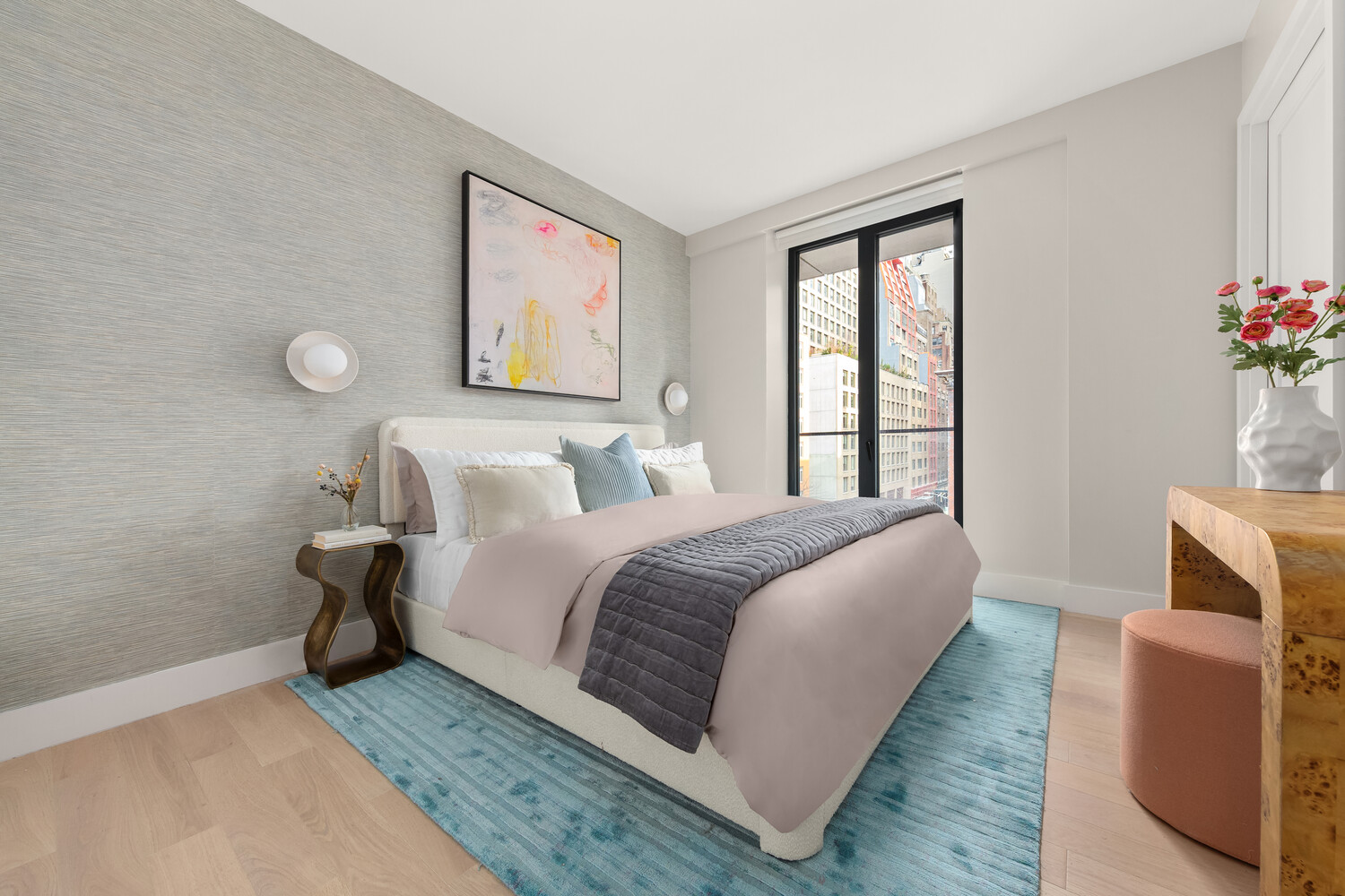 499 9th Avenue, Unit 5DN Manhattan, NY 10018 - Photo 5 of 8 a bedroom with a bed and a window