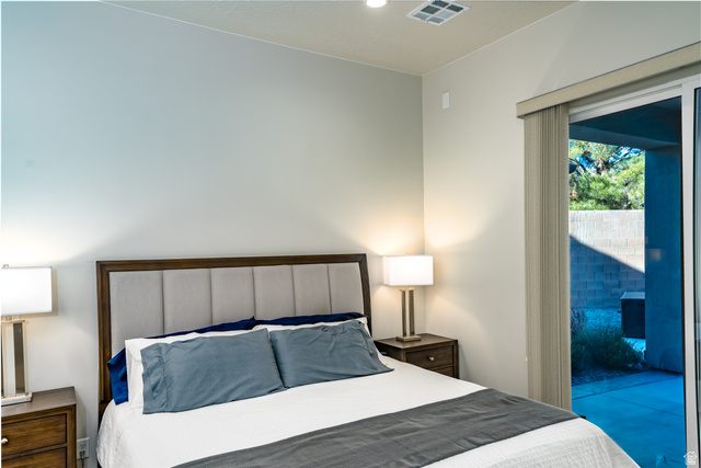 1283 North Gallen Road Santa Clara, UT 84765 - Photo 28 of 103 Primary Bedroom with access to exterior and recessed lighting