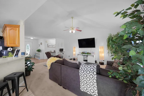 a bedroom with a bed and a desk
