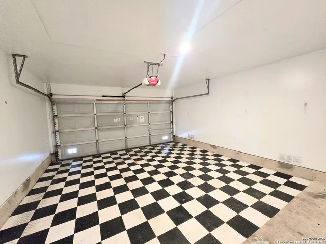 a black and white checkered floor