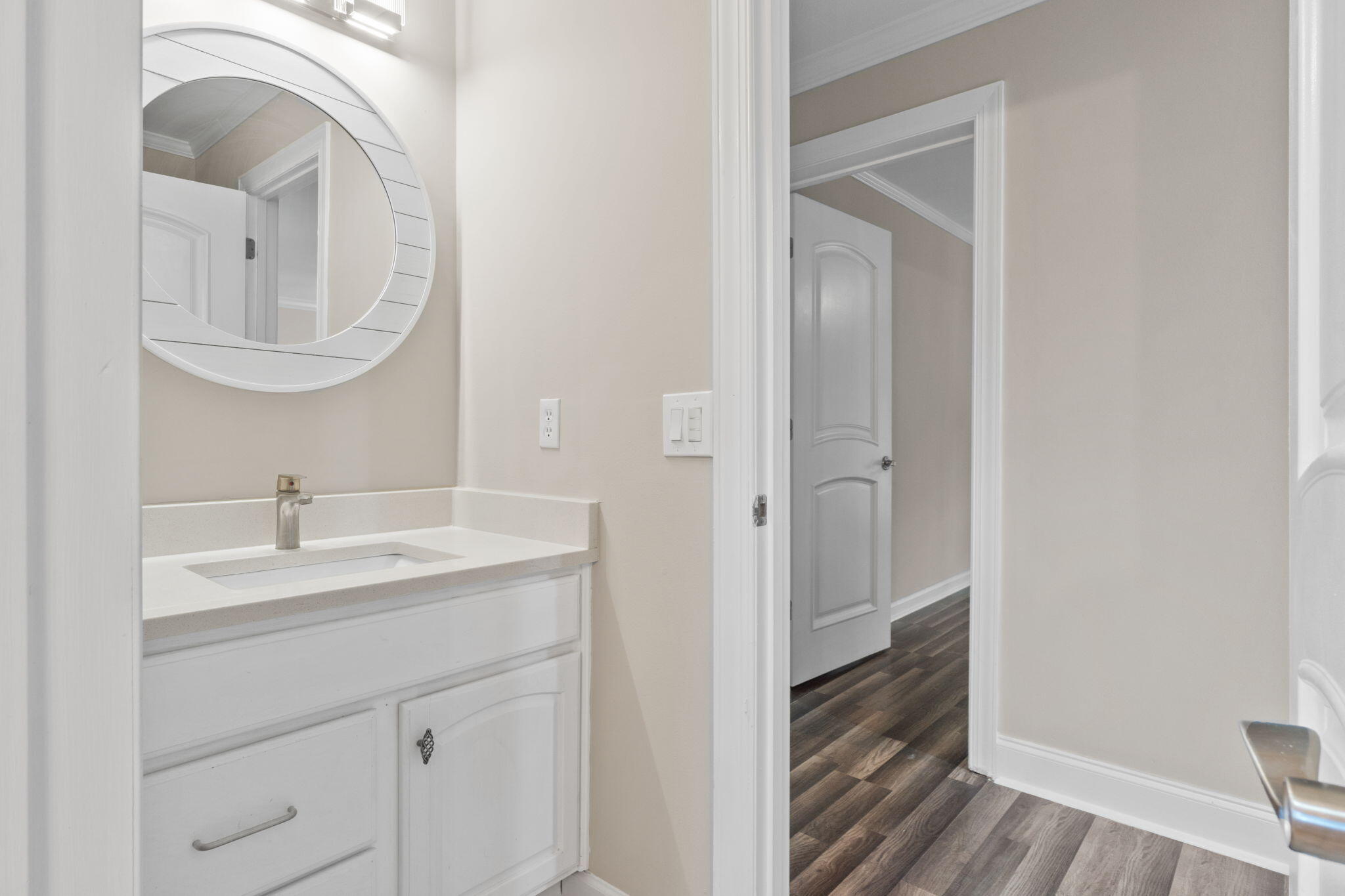 117 Santa Barbara Avenue Santa Rosa Beach, FL 32459 - Photo 45 of 116 a bathroom with a sink a vanity and a mirror