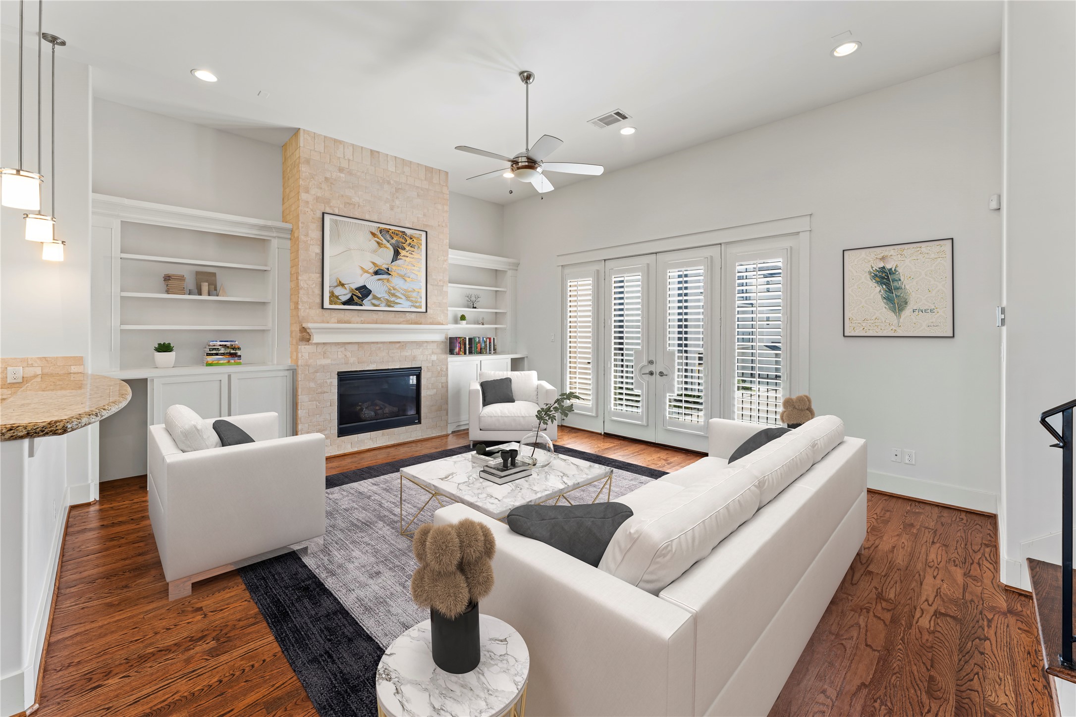 4938 Edison Park Lane Houston, TX 77081 - Photo 20 of 49 a living room with furniture fireplace and a large window