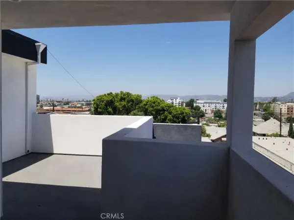 a view of a terrace with a couch