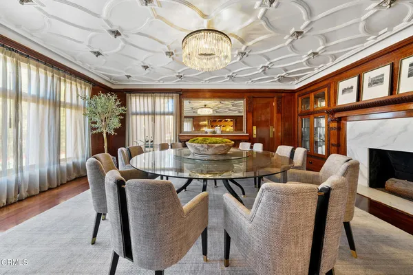 a workspace with furniture and a window