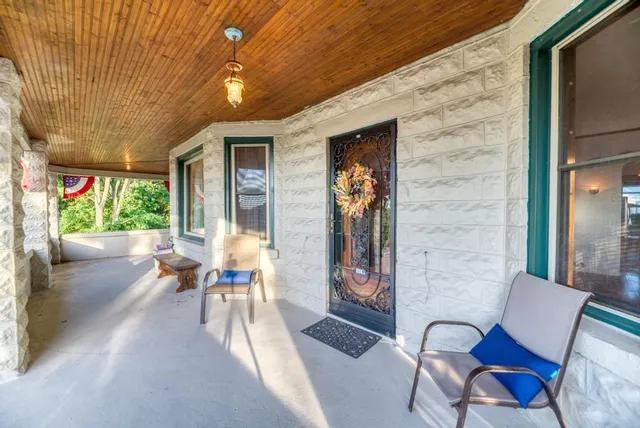 a outdoor space with furniture