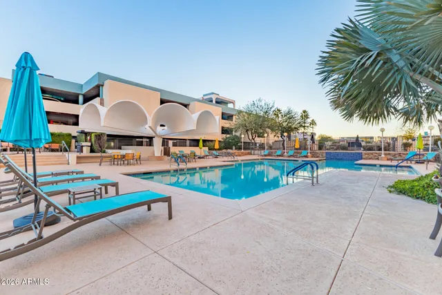 a outdoor space with lots of tables and chairs