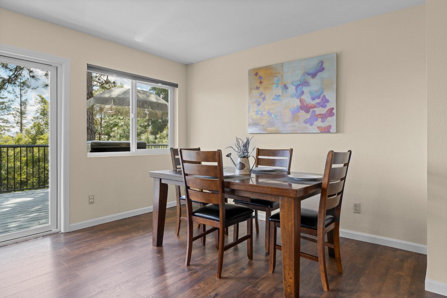 6139 Green Ridge Drive Foresthill, CA 95631 - Photo 11 of 30 a view of a dining room with furniture window and wooden floor