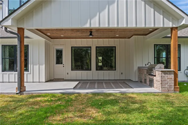 a view of a entryway door front of house