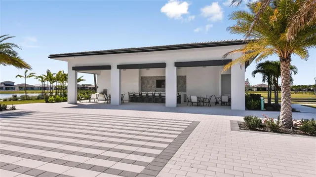 a view of a lobby with a patio