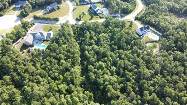 an aerial view of a house