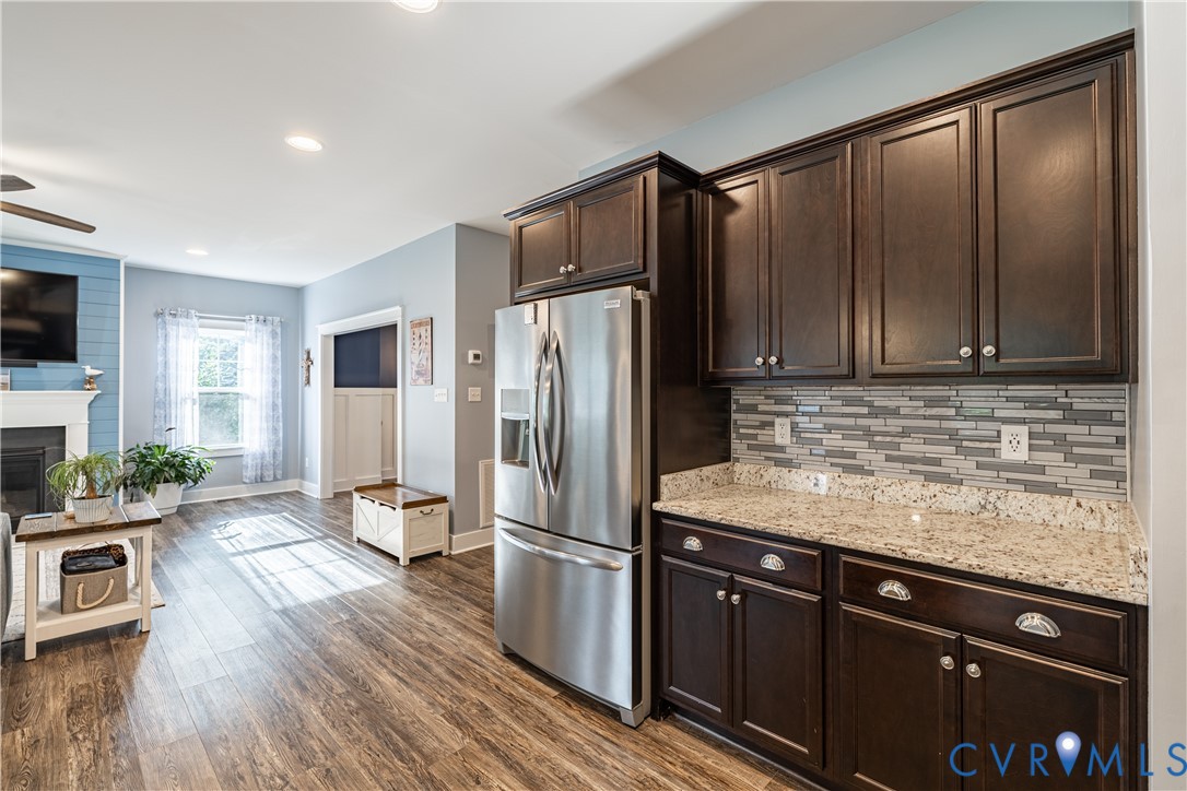 1471 Yakima Road Quinton, VA 23141 - Photo 17 of 39 Kitchen featuring stainless steel fridge, ceiling