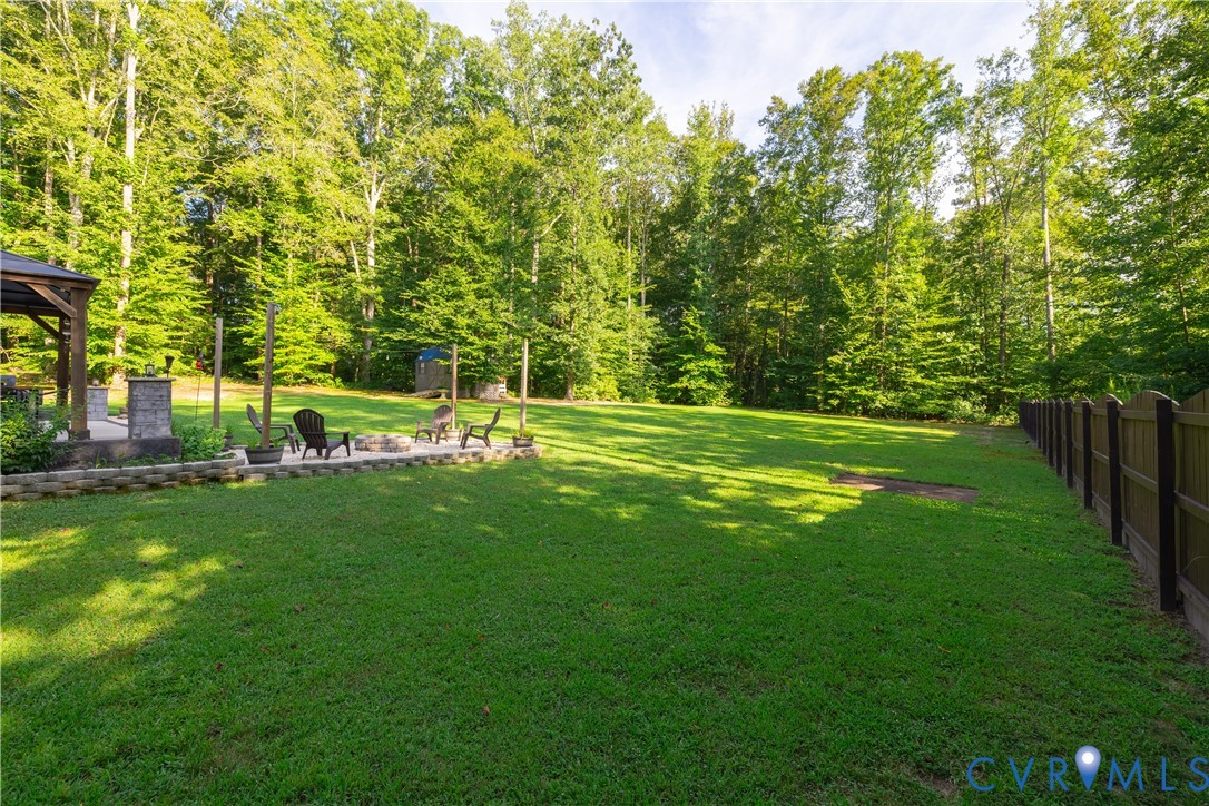 1471 Yakima Road Quinton, VA 23141 - Photo 36 of 39 View of yard with a fire pit, a gazebo, and a pati