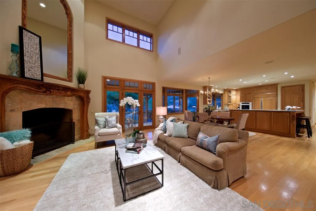 14755 Valleyview Road Poway, CA 92064 - Photo 5 of 24 a living room with furniture and a fireplace