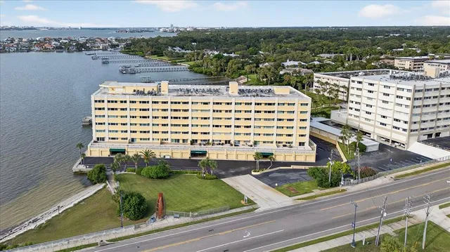 a view of a city with tall buildings