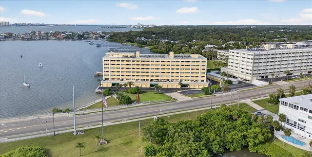 a view of a city with tall buildings
