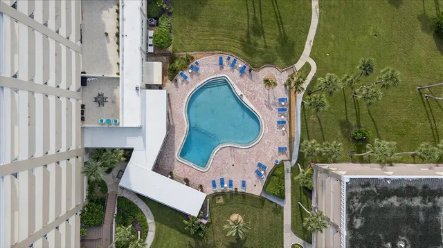 an aerial view of a house