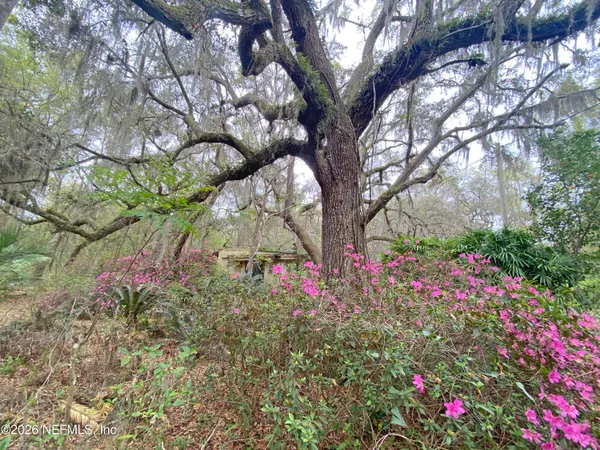 a backyard of a house with lots of green space