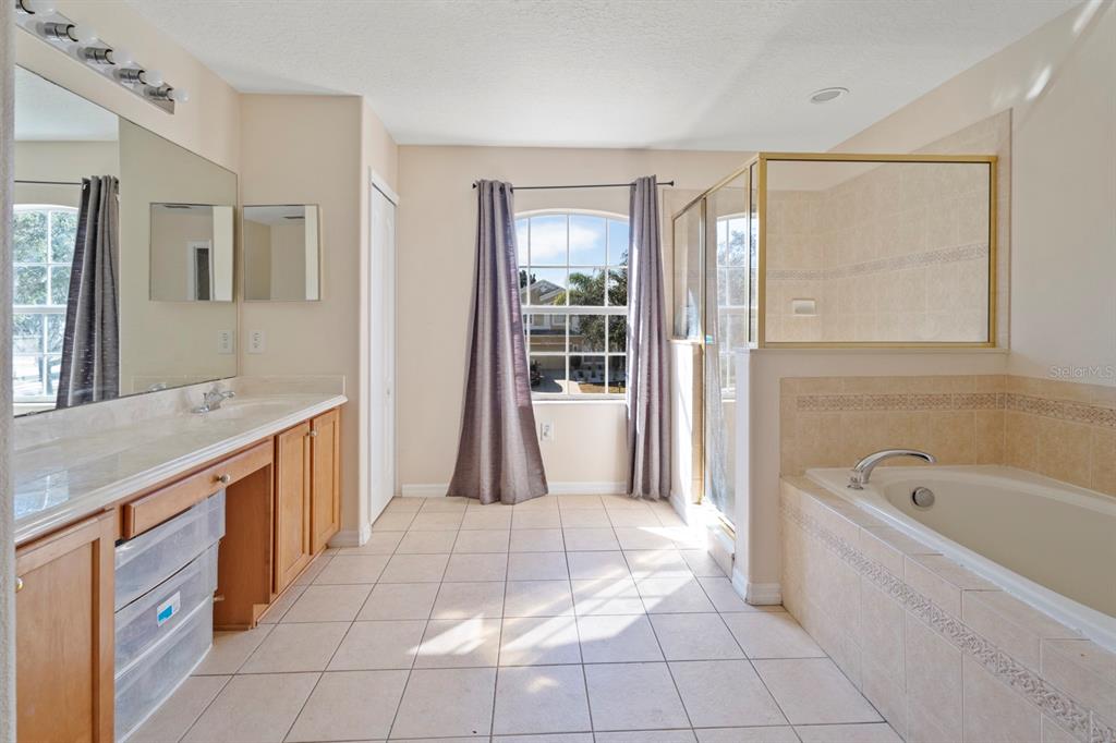5042 Rishley Run Way Mount Dora, FL 32757 - Photo 30 of 44 a spacious bathroom with a tub sink and mirror