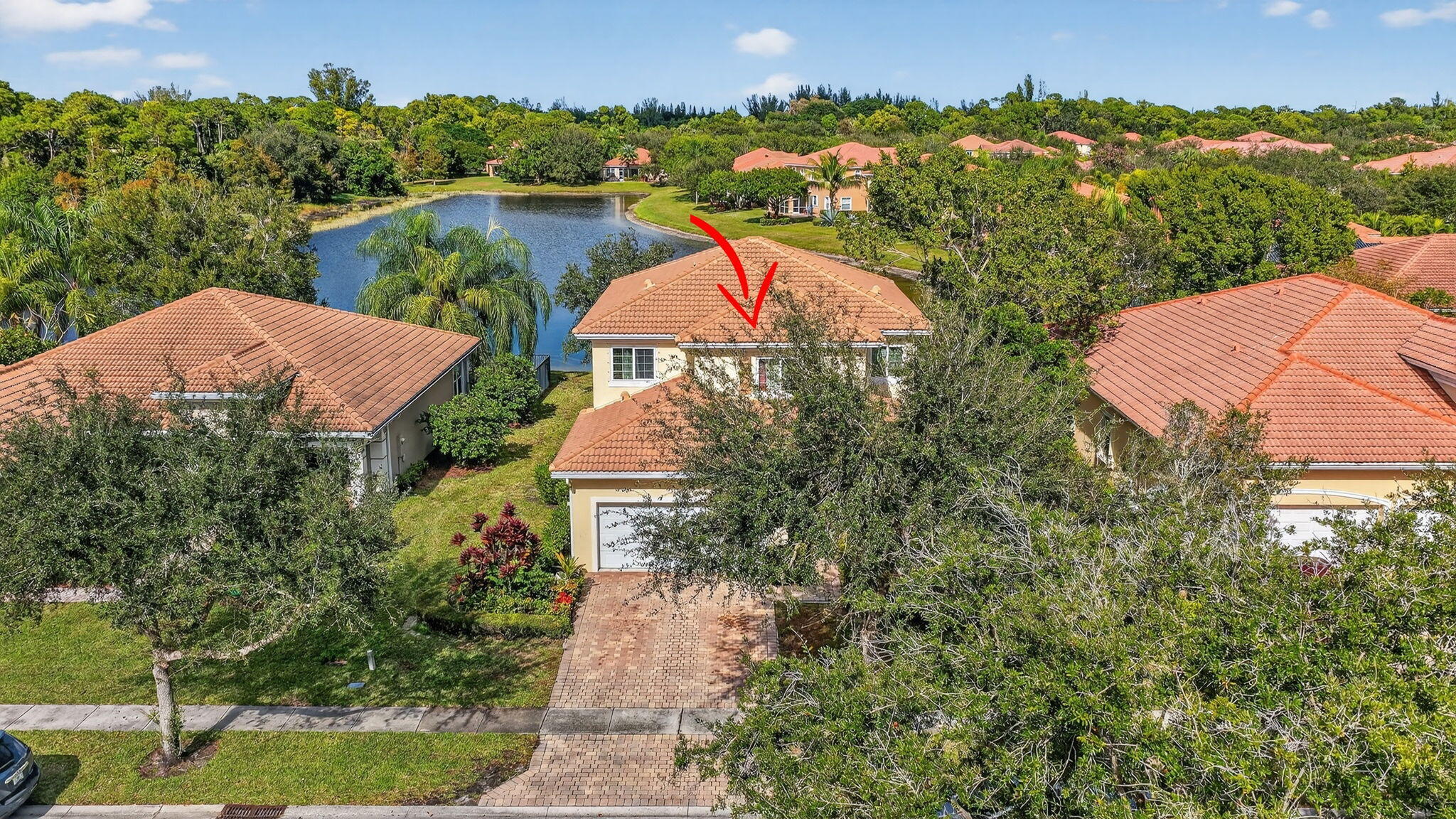 6720 Osage Circle Greenacres, FL 33413 - Photo 39 of 54 an aerial view of a house with yard swimming pool and outdoor seating
