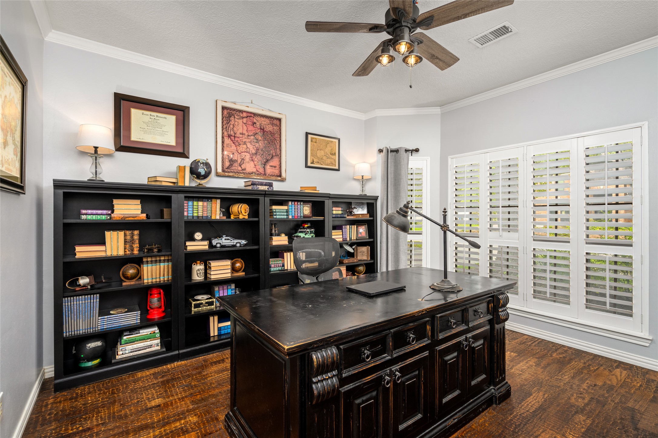 77 South Placid Hill Circle Spring, TX 77381 - Photo 17 of 48 Spacious study on the main level with plantation shutters.