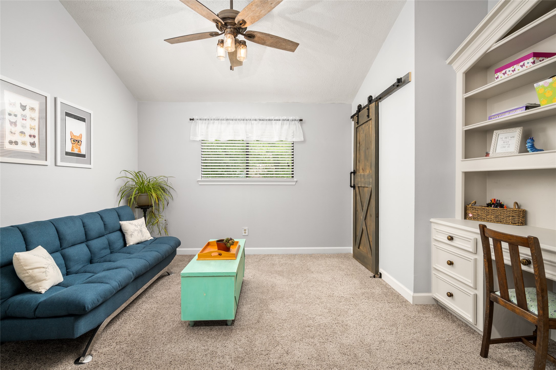 77 South Placid Hill Circle Spring, TX 77381 - Photo 29 of 48 Upstairs features a flex space with French doors that could be a 5th bedroom, playroom, media room, or study, along with custom built-ins.