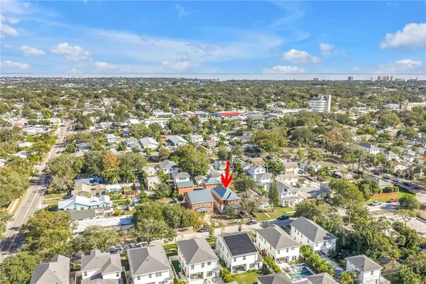 an aerial view of multiple house