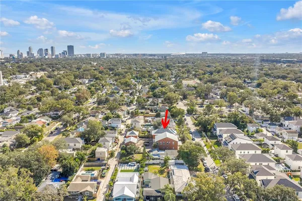 an aerial view of a city