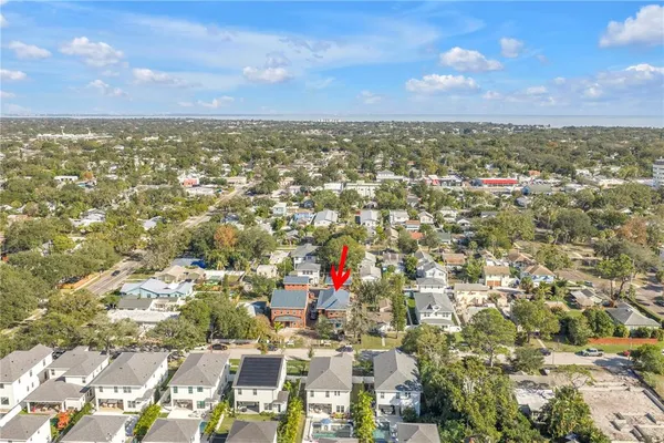 an aerial view of multiple house