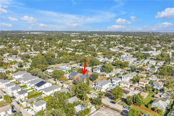 an aerial view of a city