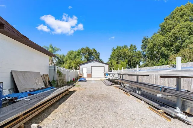 a view of a house with a large window