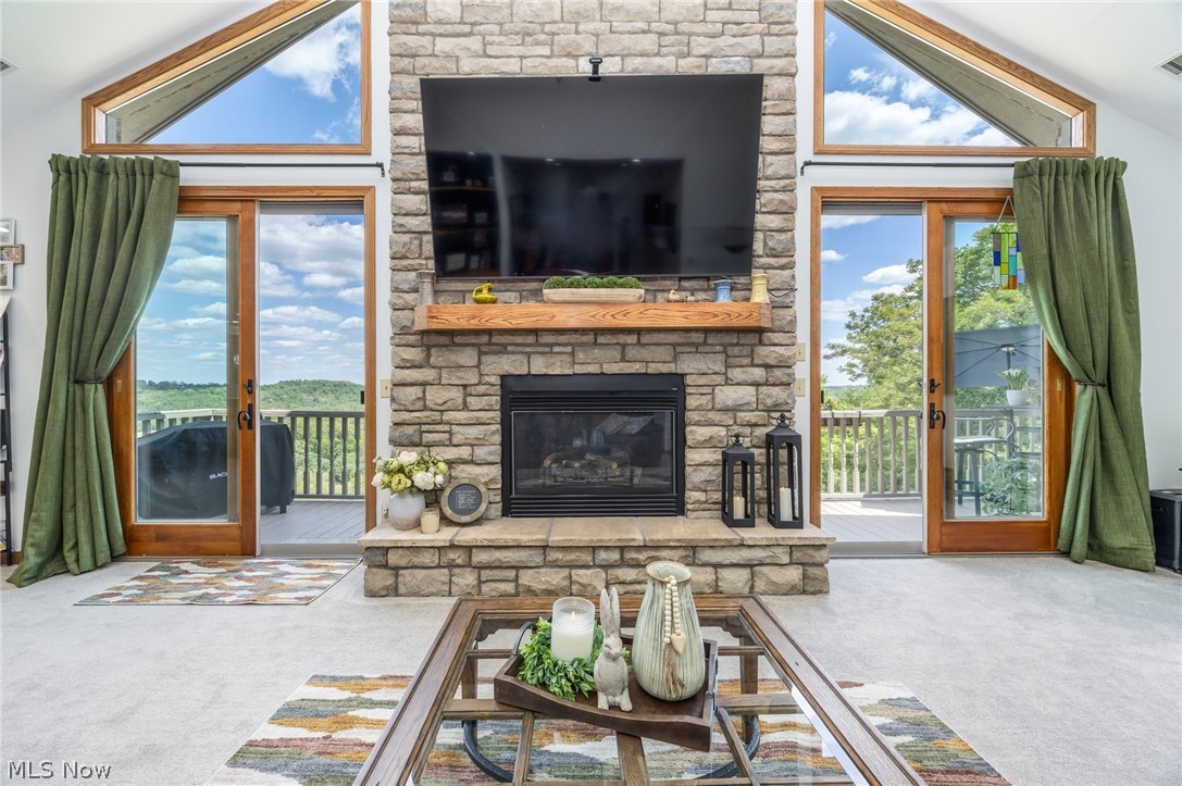 1602 Glendale Road, Unit 3 Marietta, OH 45750 - Photo 4 of 49 Stone fireplace with integrated hearth and wood mantel