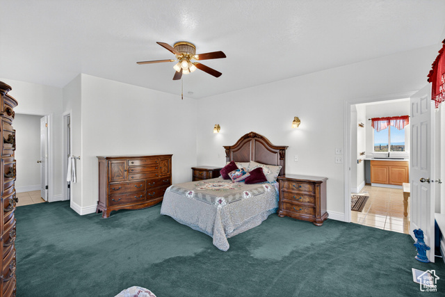 4768 East Hickman Canyon Road Stockton, UT 84071 - Photo 6 of 85 Carpeted primary bedroom just off the entry way and kitchen.