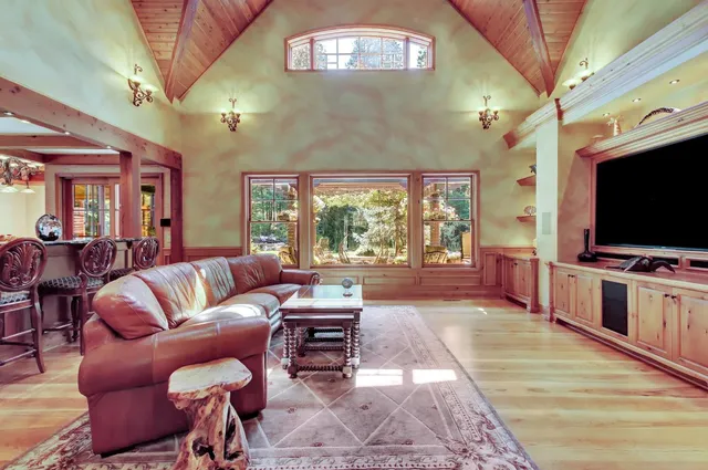 a living room with furniture