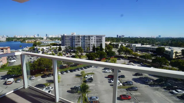 a view of a city from a balcony