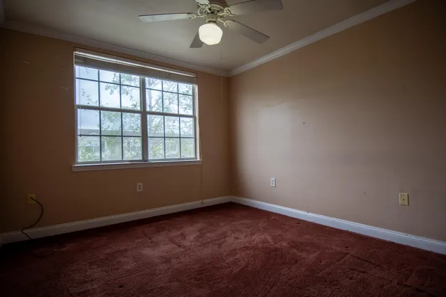 an empty room with a window