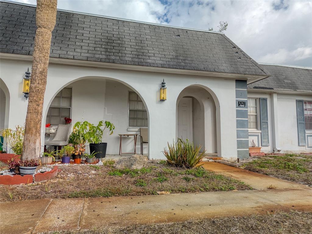 a front view of a house