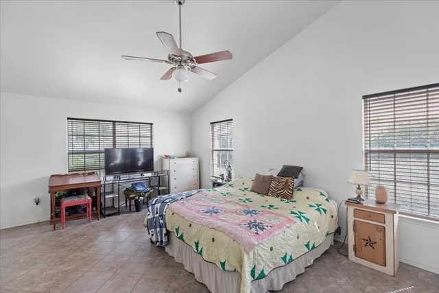 a view of backyard with green space