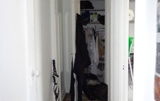 a close view of walk in closet