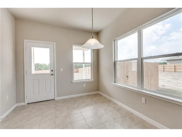 a living room with a large window