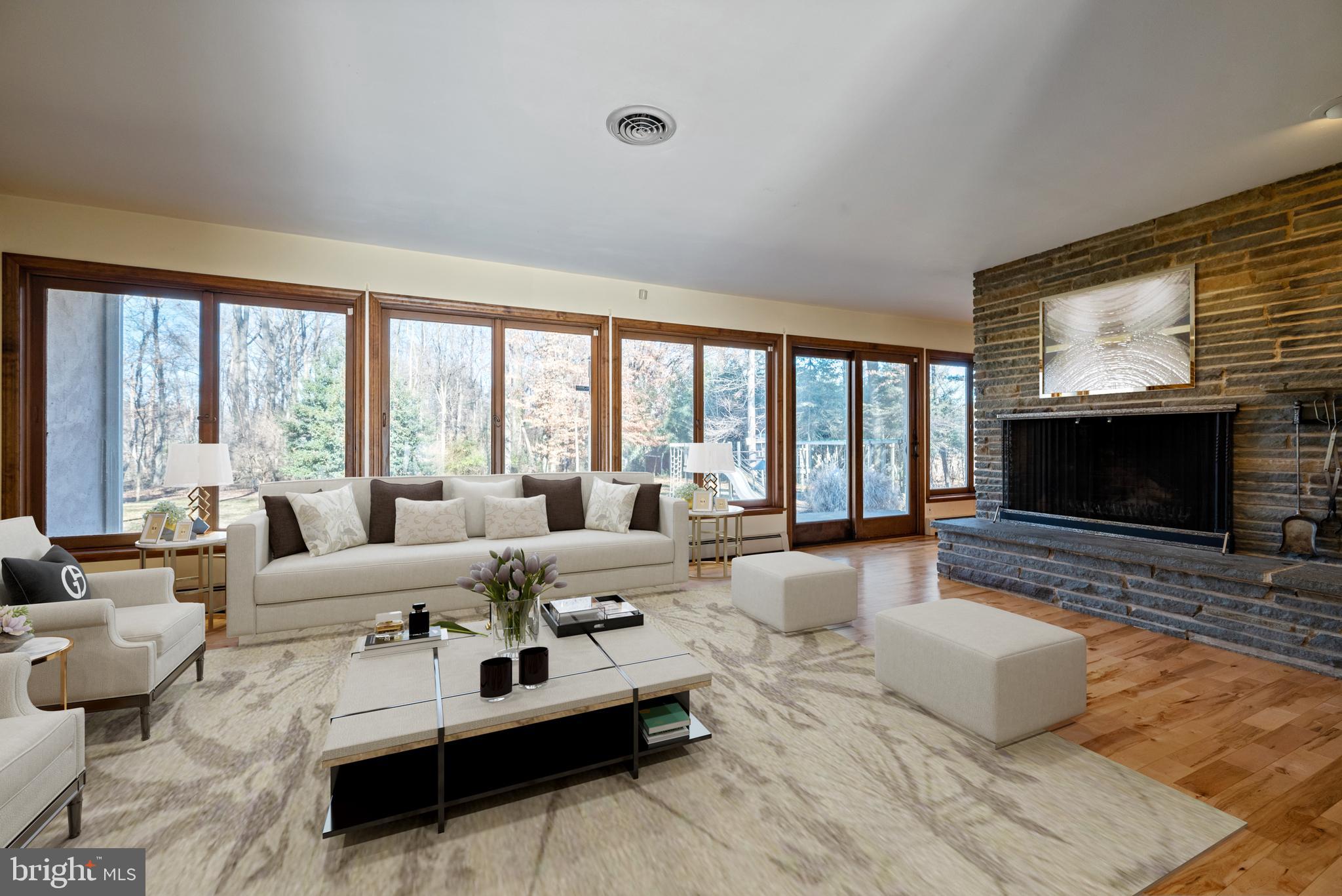 36 Bear Brook Road Princeton, NJ 08540 - Photo 4 of 51 Entire wall of windows/ slider to .93 private yar