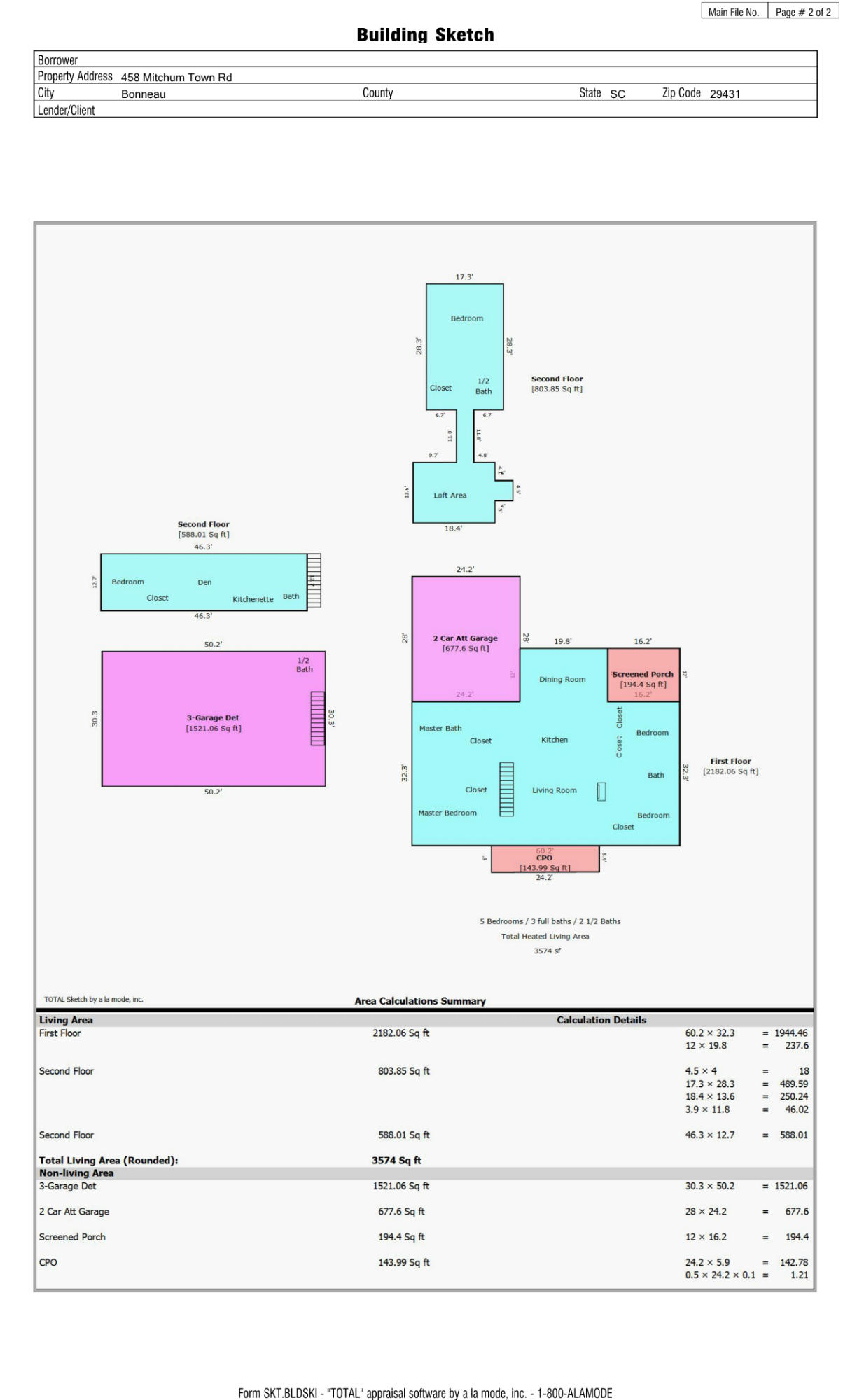 458 Mitchum Town Road Bonneau, SC 29431 - Photo 13 of 13 Floor Plan