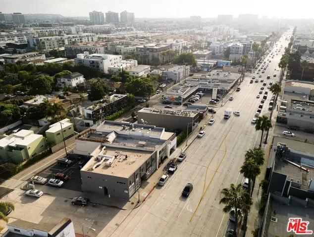 a view of a building from a balcony