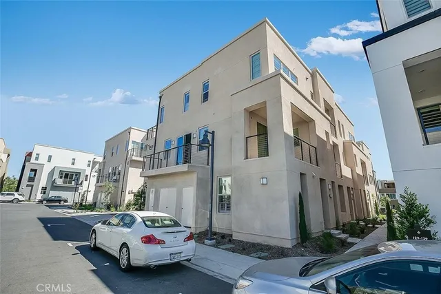 a car parked in front of a building